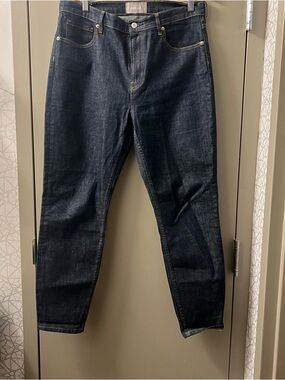 Everlane High Rise Raw Denim Straight Leg Jeans Size 32”